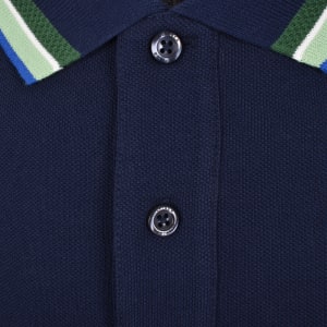 Image number 4 for Tommy Hilfiger Contrast Collar Polo T Shirt Navy