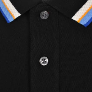 Image number 4 for Tommy Hilfiger Contrast Collar Polo T Shirt Black