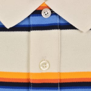 Image number 4 for Tommy Hilfiger Roadmap Stripe Polo T Shirt Ivory