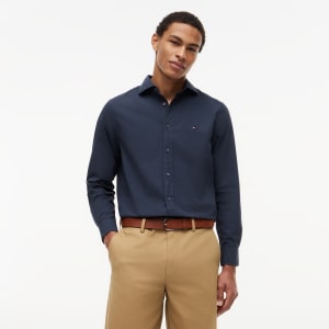 Image number 5 for Tommy Hilfiger Poplin Shirt Navy