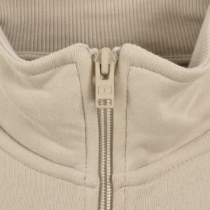 Image number 4 for Tommy Jeans Quarter Zip Sweatshirt Beige