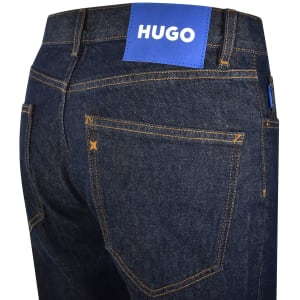 Image number 4 for HUGO Blue Straight Fit Jonah Dark Wash Jeans