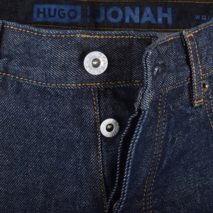 Image number 5 for HUGO Blue Straight Fit Jonah Dark Wash Jeans