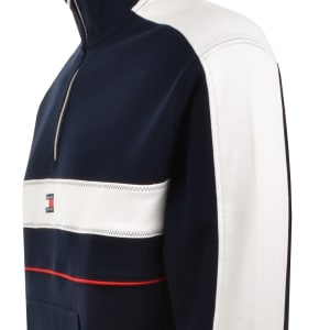 Image number 4 for Tommy Jeans Quarter Zip Sweatshirt Navy