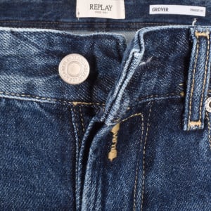 Image number 5 for Replay Grover Straight Fit Mid Wash Jeans Blue