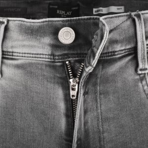 Image number 5 for Replay Anbass Slim Fit Light Wash Jeans Grey