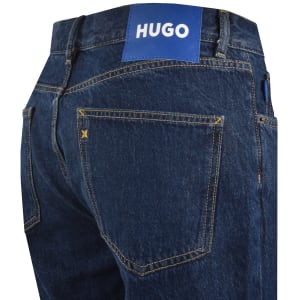 Image number 4 for HUGO Blue Straight Fit Jonah Mid Wash Jeans