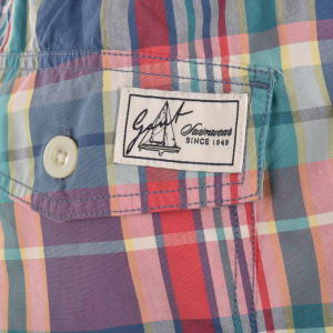Image number 4 for Gant Madras Check Swim Shorts Red