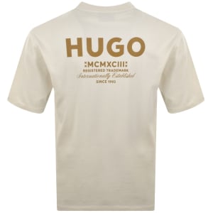 Image number 5 for HUGO Blue Nalono T Shirt Cream