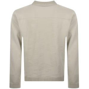 Image number 4 for BOSS Network Full Zip Knit Jumper Beige