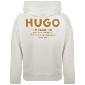 Image number 5 for HUGO Blue Nazardo Hoodie Cream