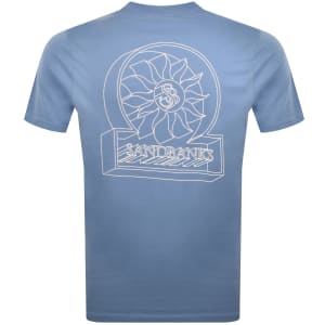 Image number 5 for Sandbanks 3D Logo Print T Shirt Blue