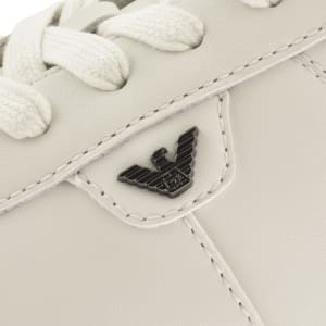 Image number 4 for Emporio Armani Leather Trainers White