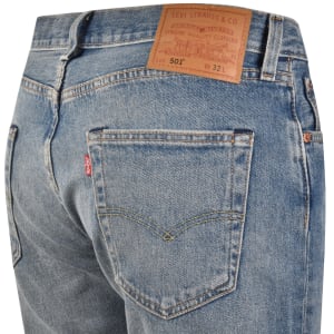 Image number 4 for Levis Original Fit 501 Denim Shorts Light Blue