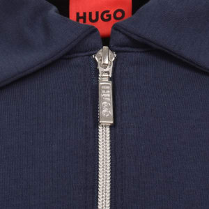 Image number 4 for HUGO Nautix Zip Polo T Shirt Navy