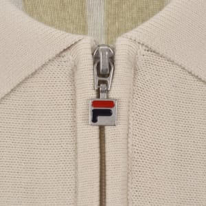 Image number 4 for Fila Giorgio Crochet Polo Shirt Cream