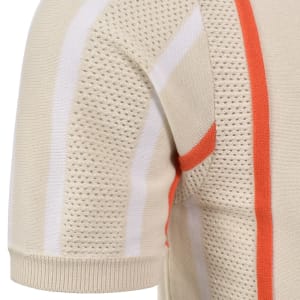 Image number 5 for Fila Giorgio Crochet Polo Shirt Cream