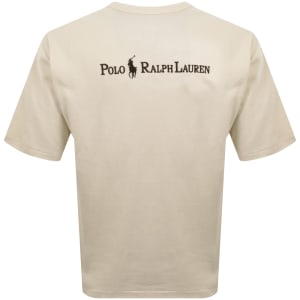 Image number 4 for Ralph Lauren Logo Crew Neck T Shirt Cream