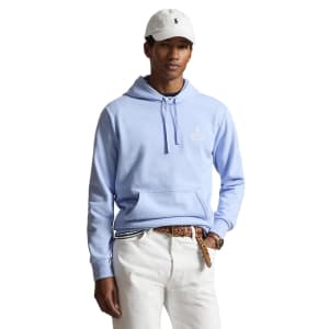 Image number 4 for Ralph Lauren Logo Hoodie Pebble Blue