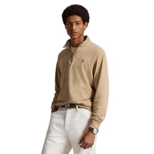 Image number 5 for Ralph Lauren Quarter Zip Sweatshirt Brown