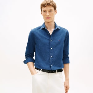 Image number 5 for Tommy Hilfiger Long Sleeved Stripe Shirt Blue