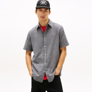 Image number 5 for Tommy Jeans Seersucker Check Shirt Black