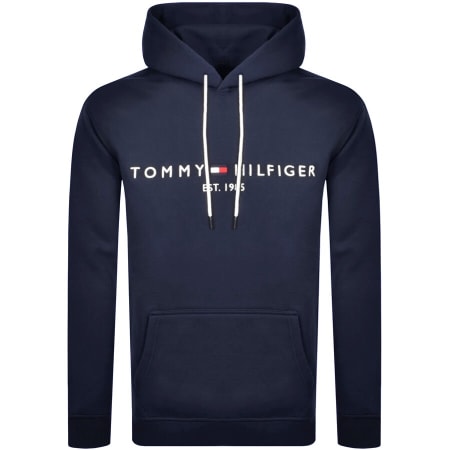 Tommy Hilfiger Logo Pullover Hoodie Navy | Mainline Menswear us