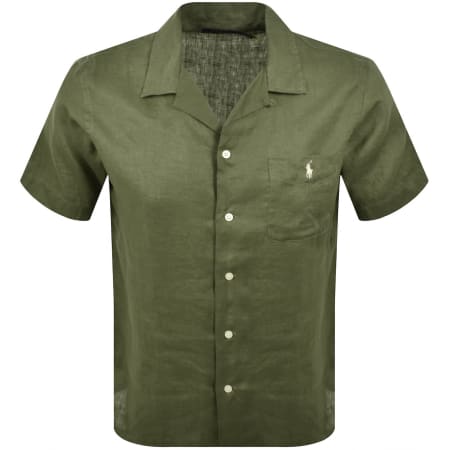 ralph lauren green dress shirt Polo Ralph Lauren Slim Fit Linen Button Down Shirt Thermal Green at CareOfC