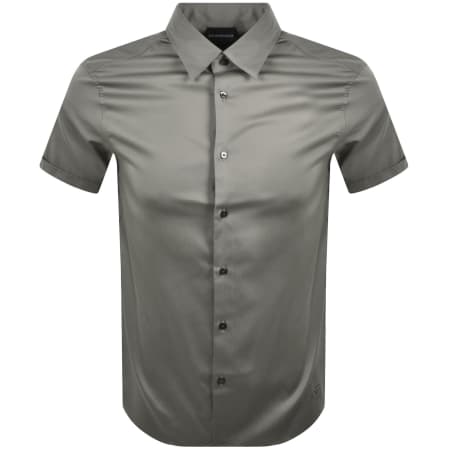Emporio Armani Short Sleeved Shirt Grey - Male - Small