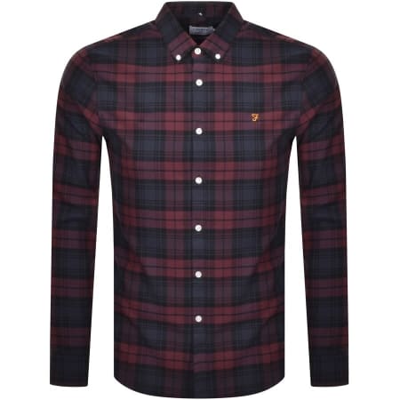 Product Image for Farah Vintage Brewer Long Sleeve Shirt Burgundy