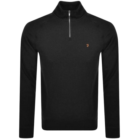 Product Image for Farah Vintage Jim Quarter Zip Sweatshirt Black