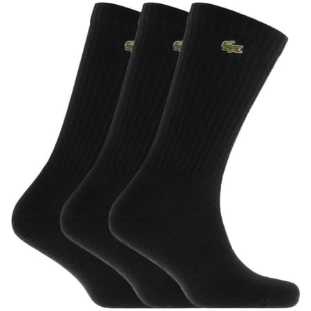 Product Image for Lacoste Logo 3 Pack Socks Black