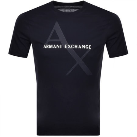 Product Image for Armani Exchange Crew Neck Logo T Shirt Navy
