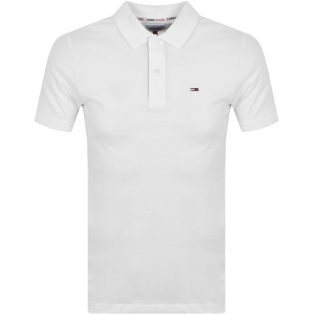 Product Image for Tommy Jeans Slim Fit Placket Polo T Shirt White