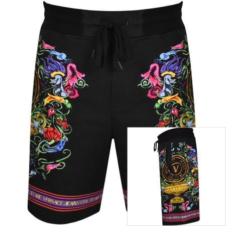 Product Image for Versace Jeans Couture Garden V Emblem Shorts Black