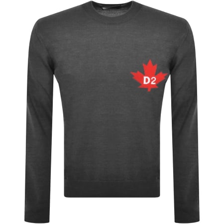 Product Image for DSQUARED2 D2 Leaf Knit Jumper Grey