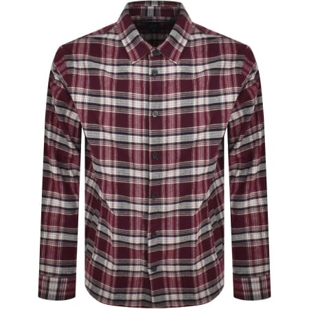 Product Image for Armani Exchange Long Sleeve Check Shirt Burgundy
