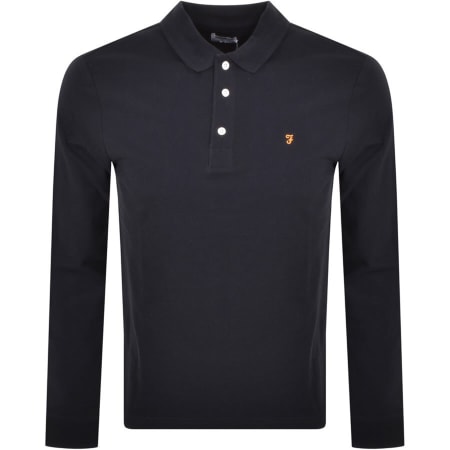 Product Image for Farah Blanes Long Sleeve Polo T Shirt Navy