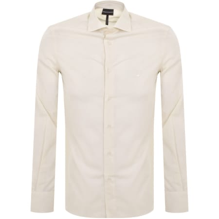 Product Image for Emporio Armani Logo Long Sleeve Shirt Cream