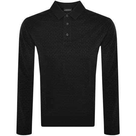 Product Image for Emporio Armani Long Sleeved Polo T Shirt Black