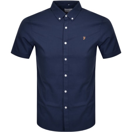 Product Image for Farah Vintage Brewer Slim Short Sleeve Shirt Navy
