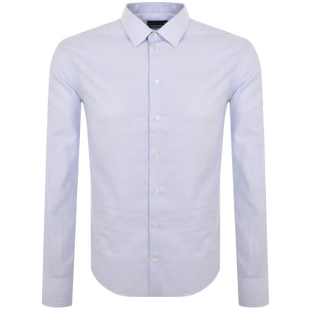 Product Image for Emporio Armani Logo Long Sleeve Shirt Blue