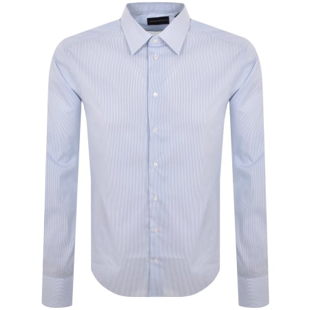 Product Image for Emporio Armani Logo Long Sleeve Shirt Blue