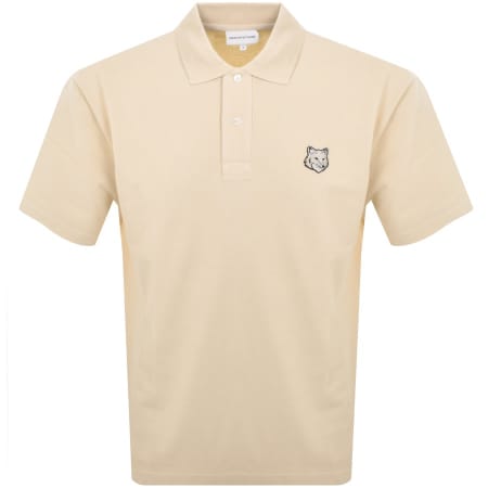 Product Image for Maison Kitsune Fox Head Patch Polo T Shirt Beige