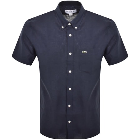 Product Image for Lacoste Linen Short Sleeved Shirt Navy