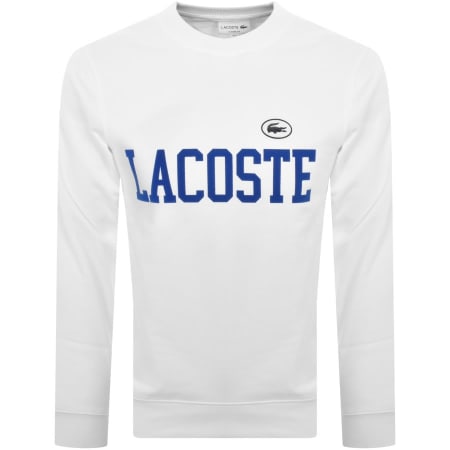 Product Image for Lacoste Logo Crew Neck Sweatshirt White