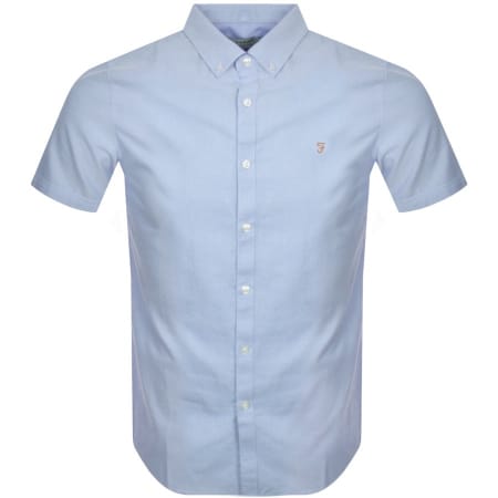 Product Image for Farah Vintage Brewer Slim Short Sleeve Shirt Blue