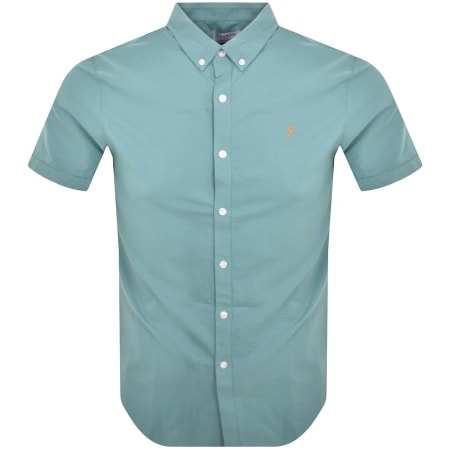 Product Image for Farah Vintage Brewer Slim Short Sleeve Shirt Blue