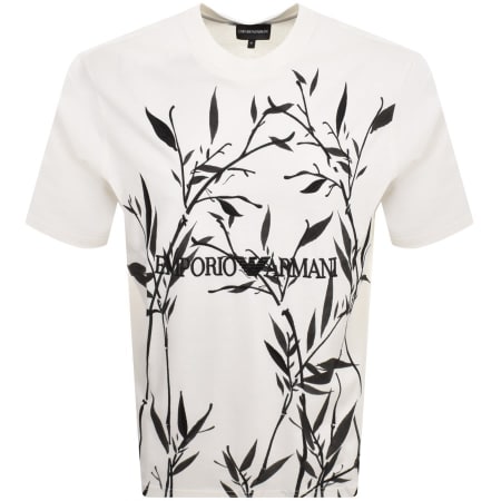 Product Image for Emporio Armani Crew Neck Logo T Shirt Cream