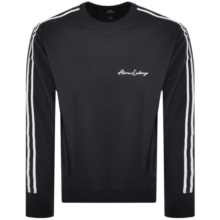 Product Image for Armani Exchange Crew Neck Logo Sweatshirt Navy